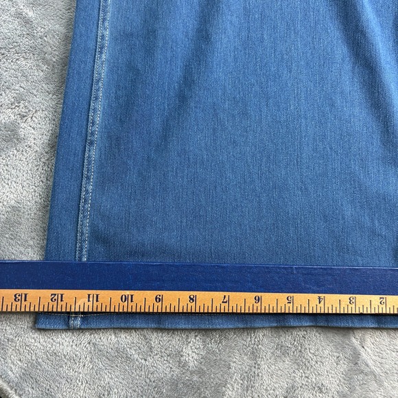 Halara Petite Size Medium Wide Leg Denim Look Stretch Pants Comfy Pull on - Picture 11 of 14